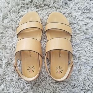 Isaac Mizrahi Double Strap Leather Sandals 8.5
